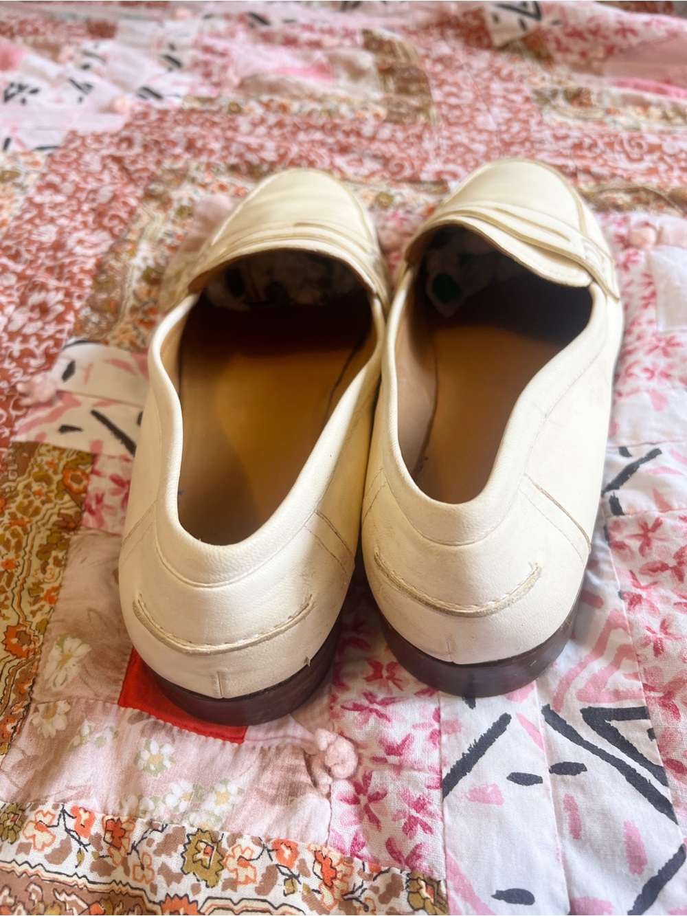 Sezane Cream Leather Penny Loafers - Picture 4 of 7